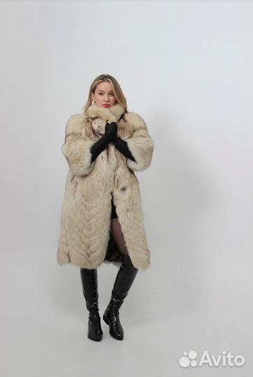 Шуба из песца белая vintage