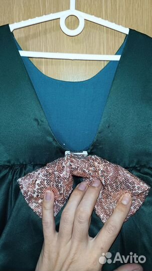 Платье для девочки зелёное,новогоднее,елочка