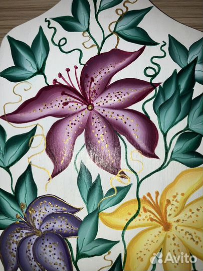 Доска расписная кухонная Ручная работа, 32*16 см