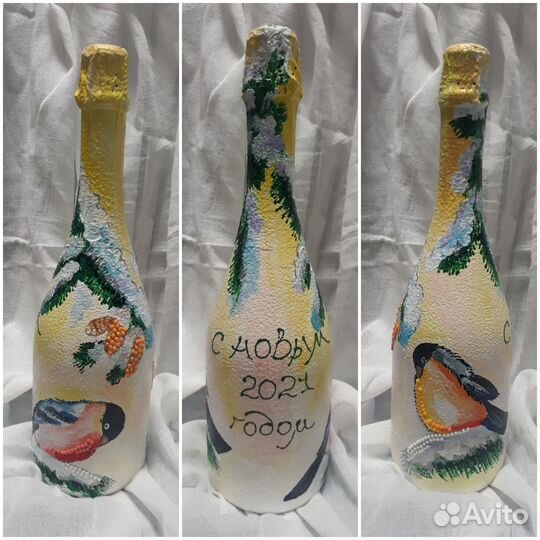 Шампанское с ручной росписью