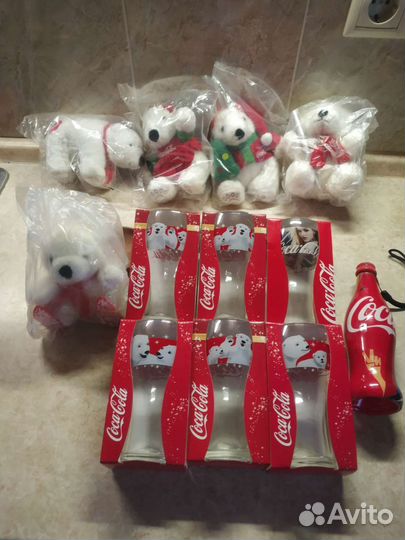 Аксессуары Кока-Кола, бутылочка, мишки