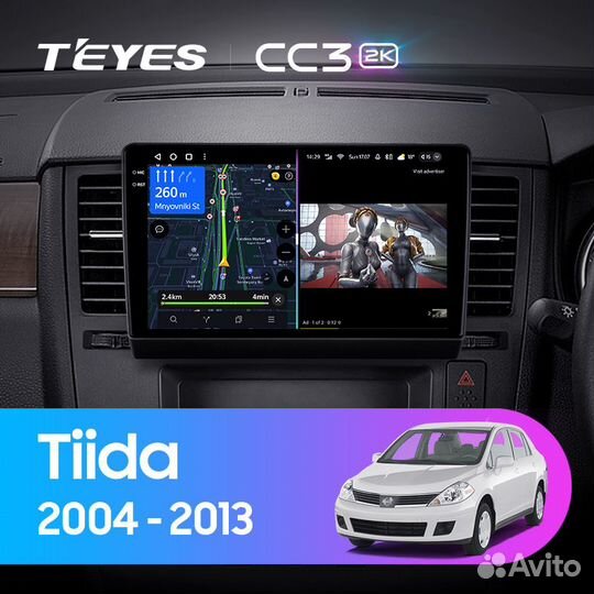 Магнитола Teyes CC3 2K 6/128 Nissan Tiida