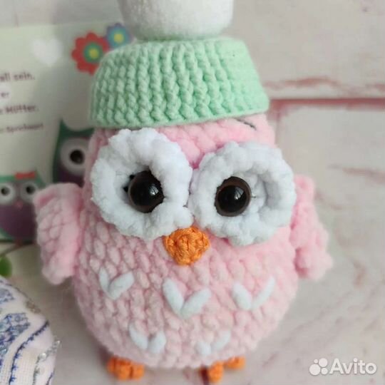 Вязаная мягкая плюшевая игрушка Совенок
