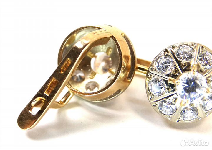 Советские золотые серьги Малинки