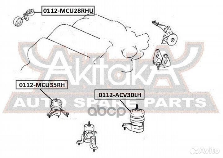 2 0112-MCU35RH Подушка двигателя правая