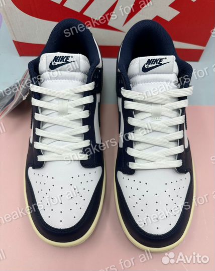 Nike Dunk Low Vintage Navy мужские данки синие