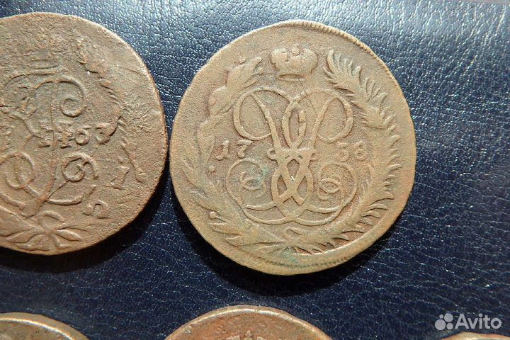 2 копейки 1757 г. - редкая монета 1758 г. 1763 б/б