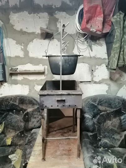 Печь для казана и сковороды+мангал и подставка