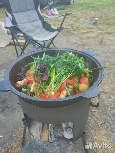 Казан чугунный 22л Печь Шумовка