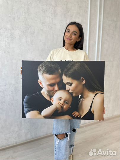 Портрет по фото / Картина на холсте Круглая