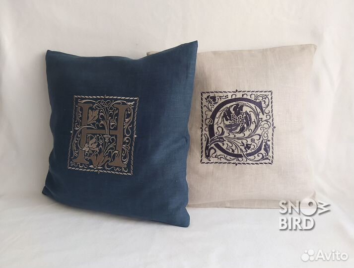 Чехол на подушку с вашей буквой на заказ