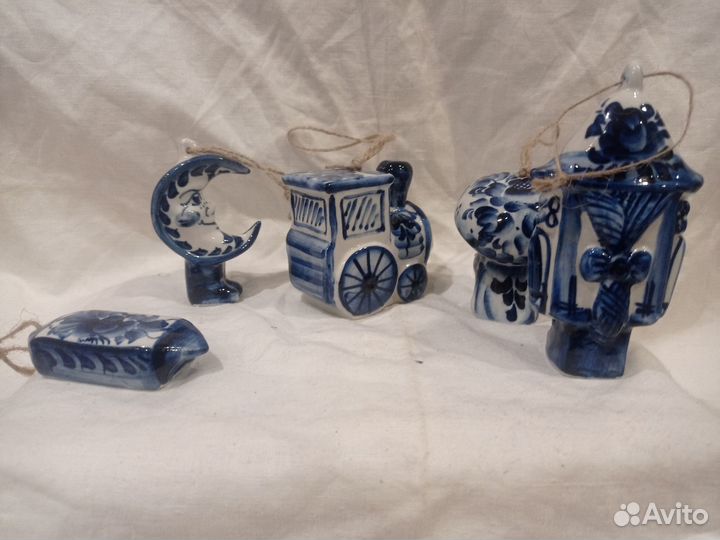 Ёлочные игрушки гжель набор