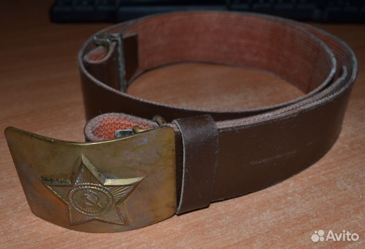 Ремень солдатский с латунной бляхой. СССР