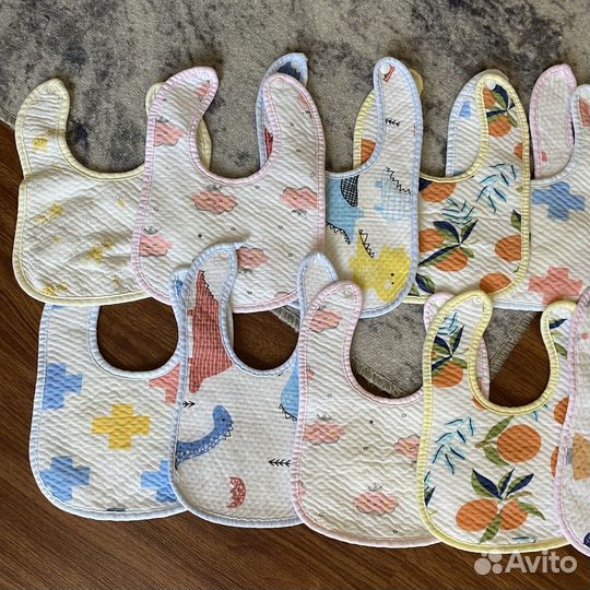 Слюнявчики нагрудники 12 шт