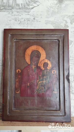 Икона старинная Богородица Хлебная 52*37 живопись