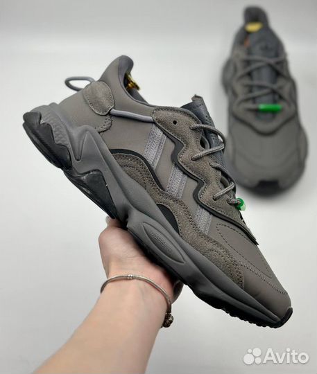 Кроссовки Adidas Ozweego Grey Solar Green