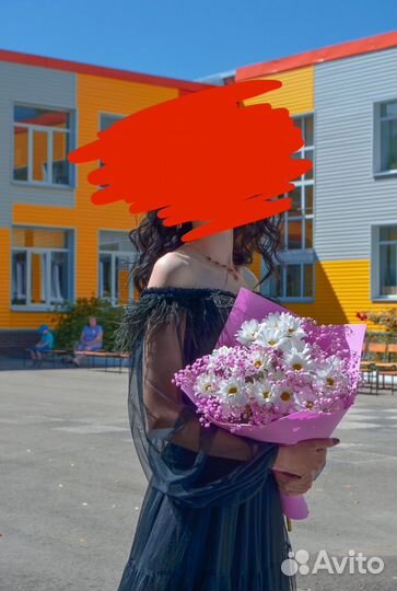 Чёрное вечернее длинное платье