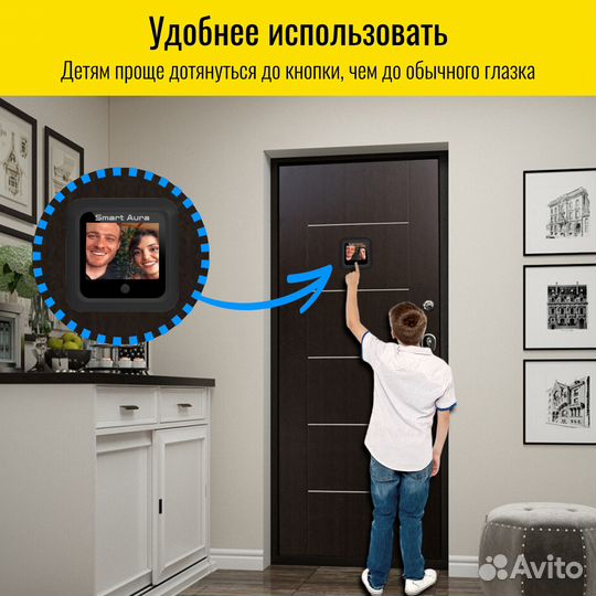 Дверной видеоглазок Smart Aura с дисплеем