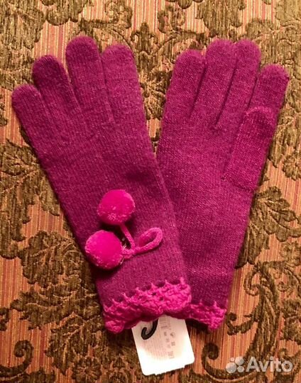 Перчатки женские кожа натур текстиль