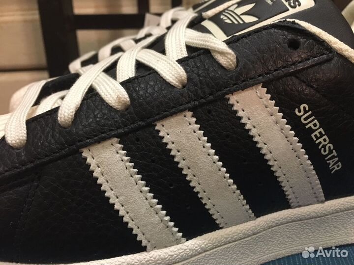 Кроссовки adidas superstar черные кожаные