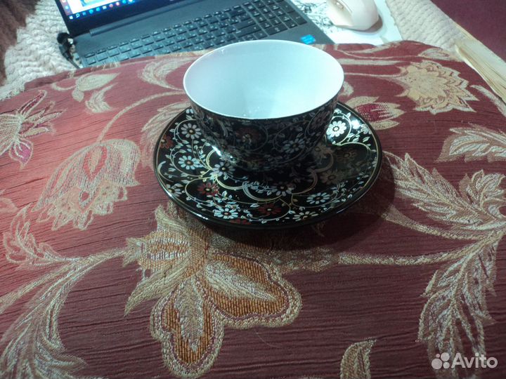 Чайная пара фарфор чёрный