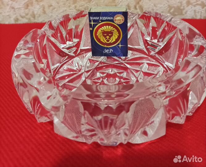 Хрусталь пепельница конфетница СССР, Чехия