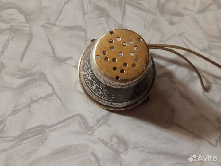 Чайное ситичко СССР серебро с позолотой