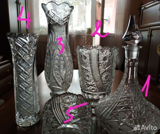 Вазы хрустальные штоф
