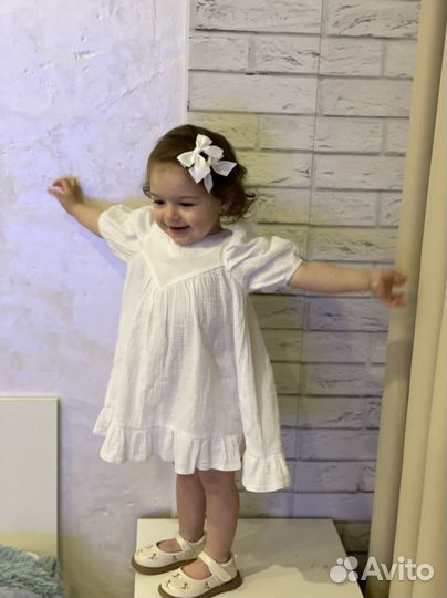 Нарядное белое Платье для девочки 80 86 92