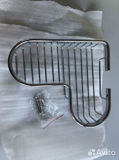 Угловая полка для ванной-кухни (Хром)