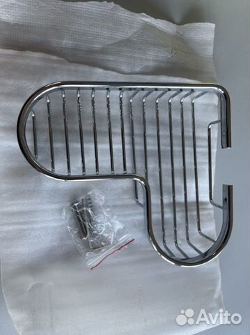 Угловая полка для ванной-кухни (Хром)