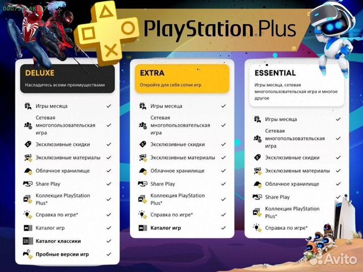 Подписка ps plus delux Украина ps5 ps4 (Арт.87863)