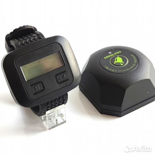 Кнопка вызова персонала официанта Бургер и часы