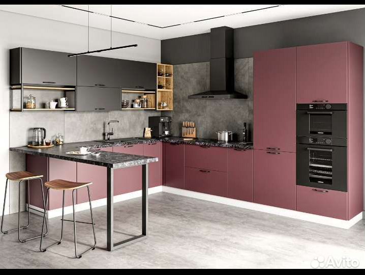 Кухня с барной стойкой