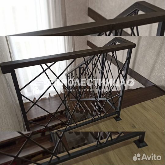 Лестница межэтажная на металлическом каркасе