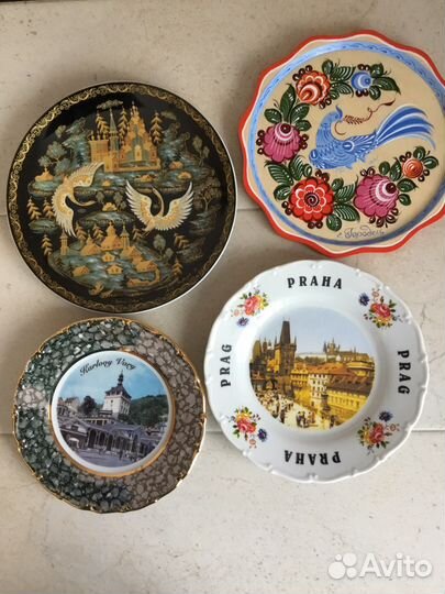Тарелки настенные Городецкая роспись, фарфор Чехия