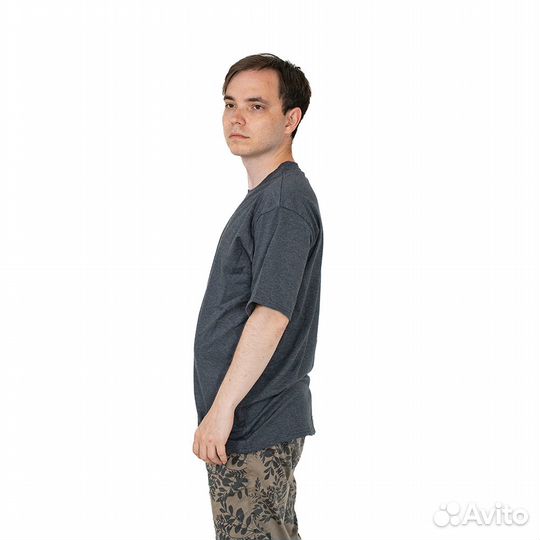 62741 Футболка однотонная темно-серый