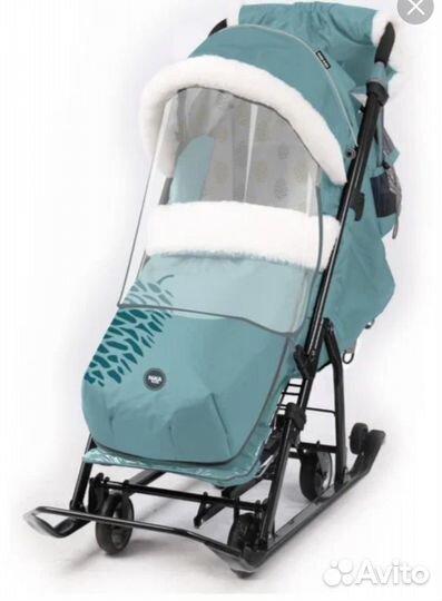 Детские санки коляска ника с колёсами