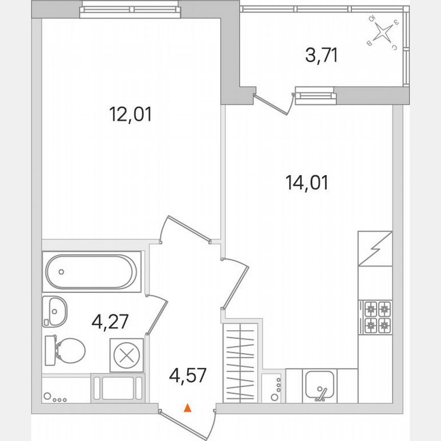 1-к. квартира, 36,7 м², 6/8 эт.