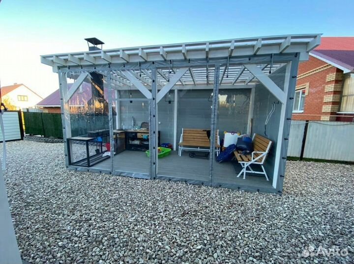 Мягкие окна морозостойкие для террасы беседки вера