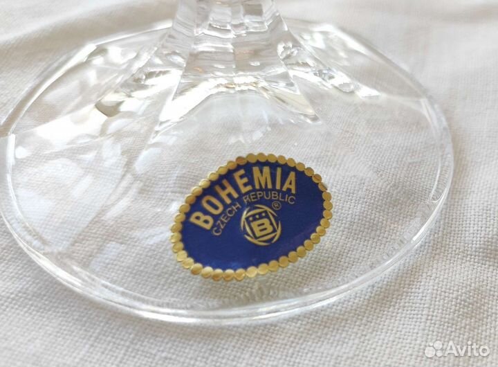 Набор винтажных фужеров для вина bohemia