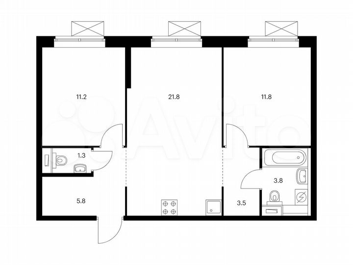2-к. квартира, 59,2 м², 33/33 эт.