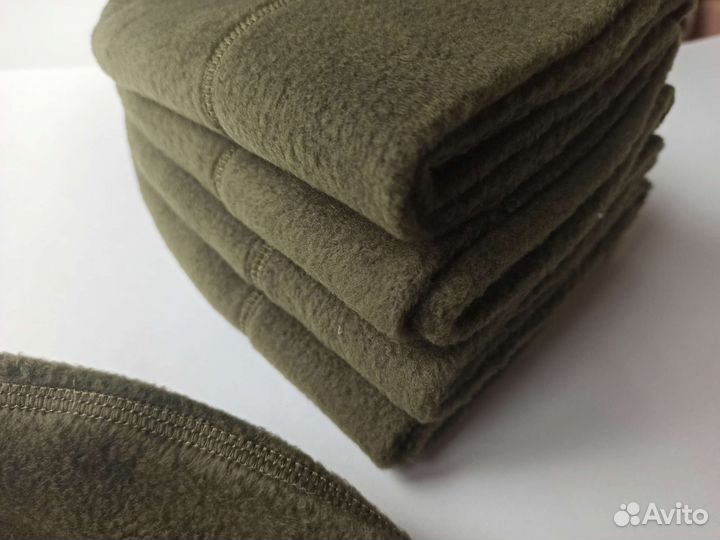 Флисовая шапка хаки олива