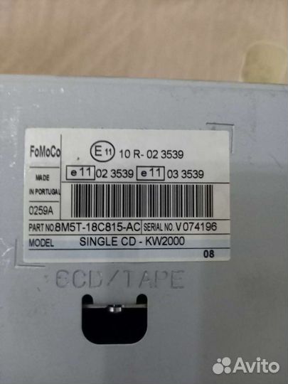 Штатная магнитола Ford Transit Connect, Focus 2