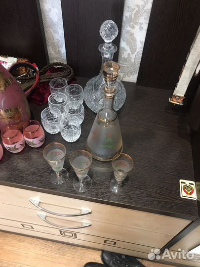 Графин с рюмками богемия