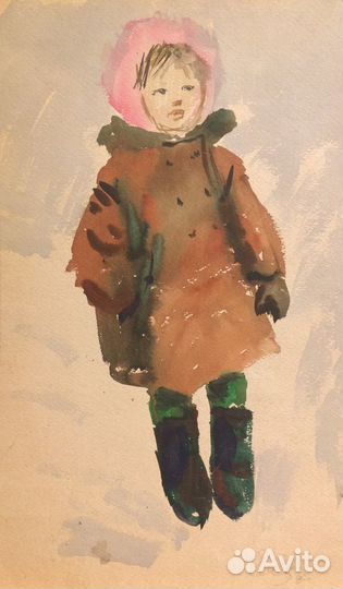 Рисунок. Девочка в зимней одежде. Афанасьева Е.А