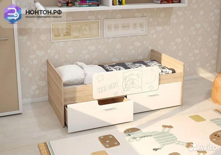 Кровать Умка белый глянец