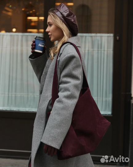 Сумка шопер замша