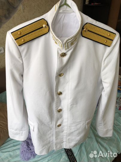 Бушлат военный белый, парадная форма белая вмф
