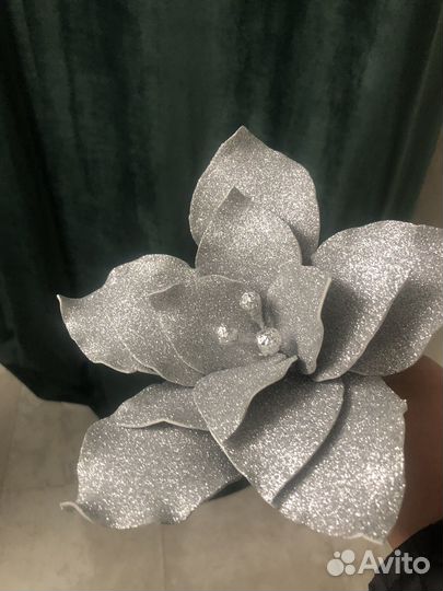 Новогодние цветы (декор на елку)